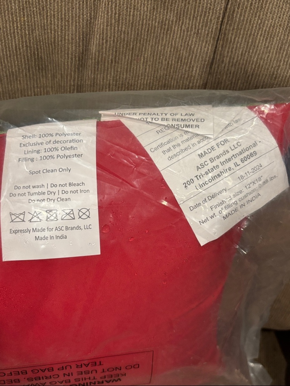 Americana Bicycle Accent Pillow - Picture 4 of 7